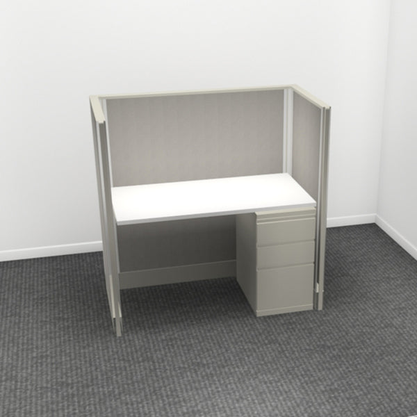 1-Person Webb Desk Station, 4' x 2', 53" Panels