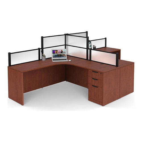 Borders Frosted Acrylic Desk Panel, Black Frame