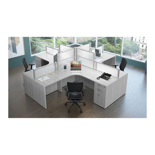Borders Frosted Acrylic Desk Panel, Silver Frame