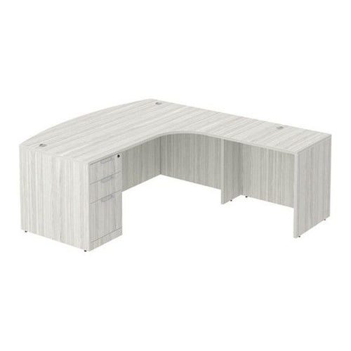 Classic Laminate Bowfront L-Desk with Inner Curve