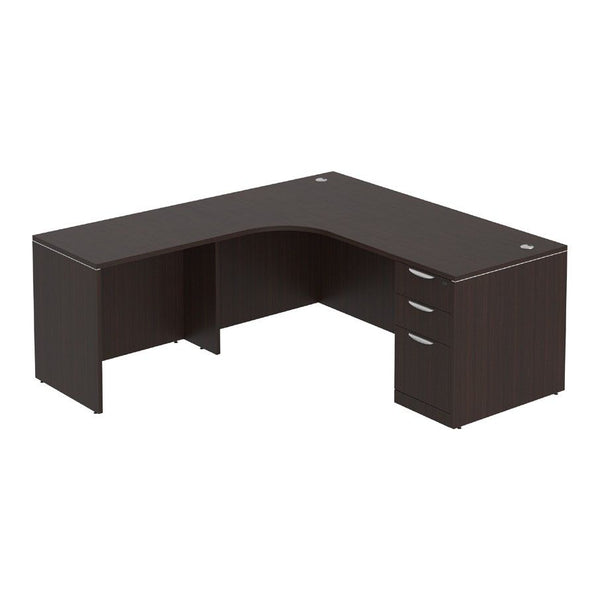 Classic Laminate Radius L-Shape Desk Kit, 71" x 72"