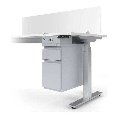 Compact Metal Pedestal for Height Adjustable Tables