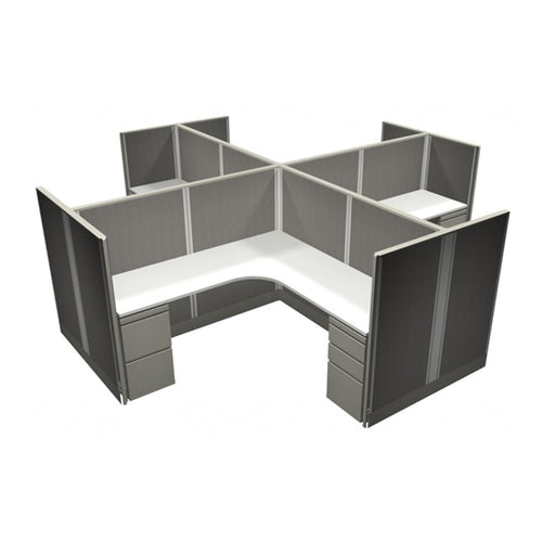 4-Person Webb Cubicles, 6' x 6', 53" Panels layout