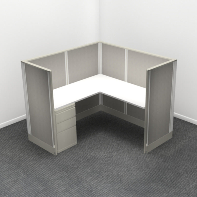1-Person Webb Cubicle, 5' x 5', 53" Panels layout
