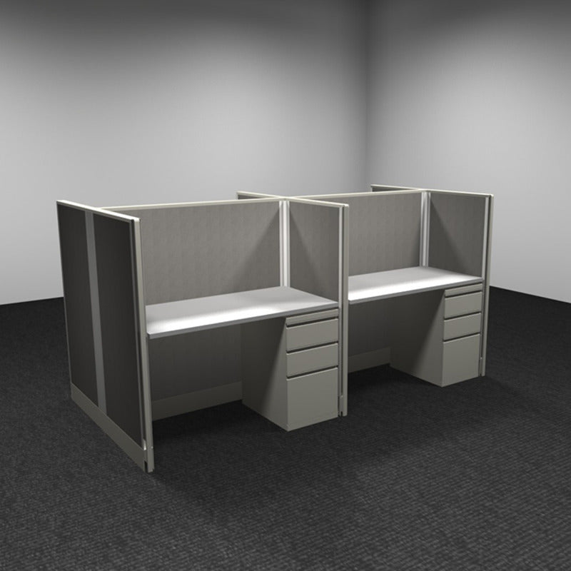 4-Person Webb Desk Pod, 4' x 2', 53" Panels layout