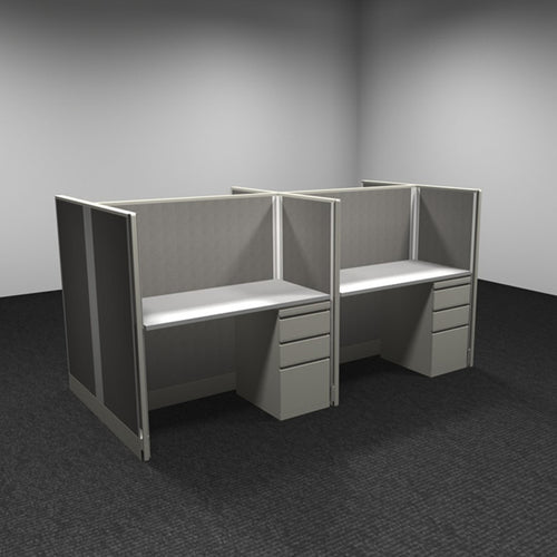 4-Person Webb Desk Pod, 4' x 2', 53" Panels layout