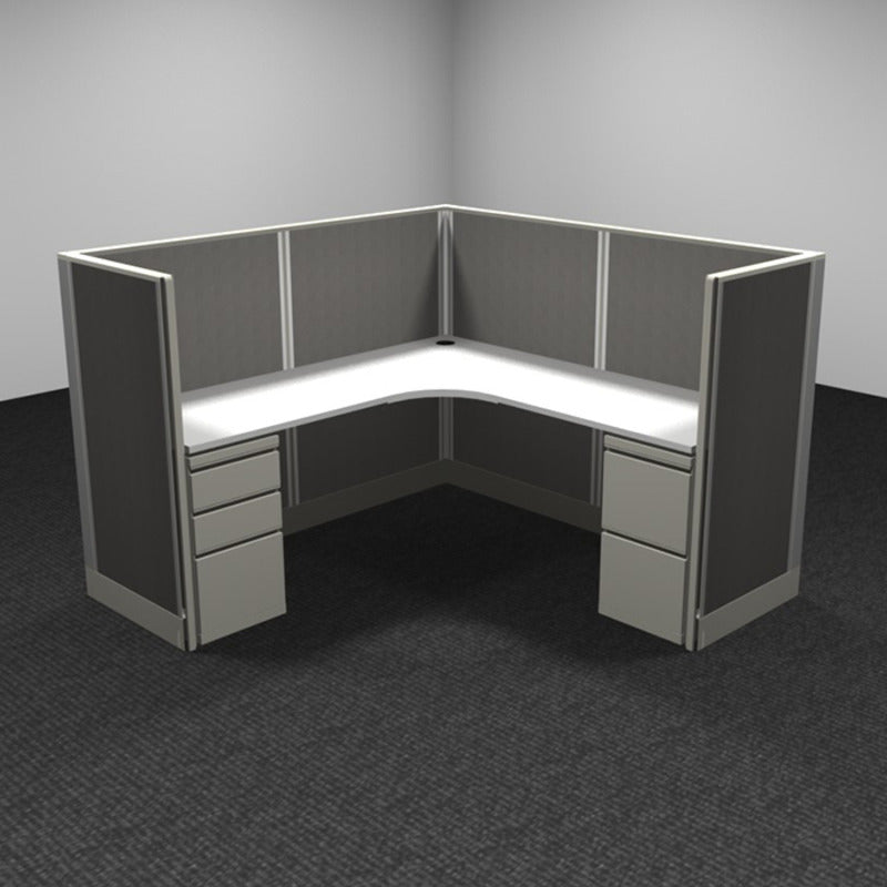 1-Person Webb Cubicle, 6' x 6', 53" Panels layout