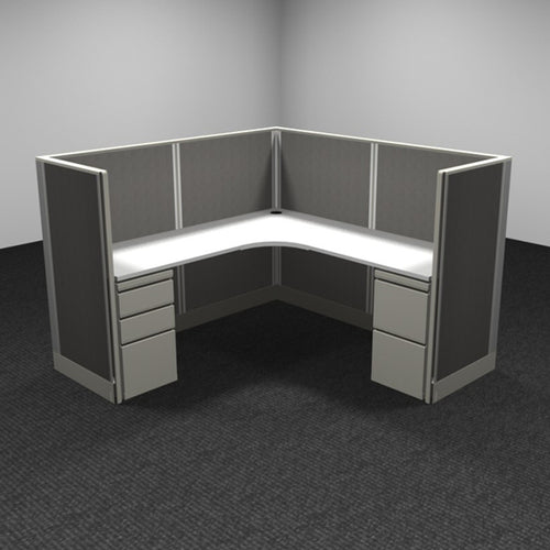 1-Person Webb Cubicle, 6' x 6', 53" Panels layout