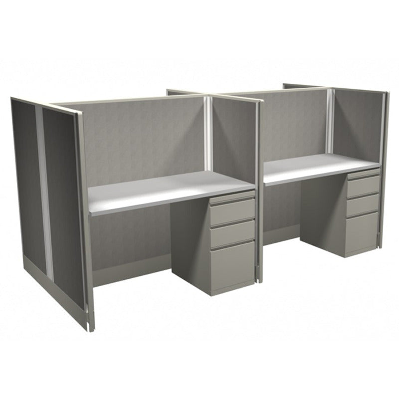 4-Person Webb Desk Pod, 4' x 2', 53" Panels layout