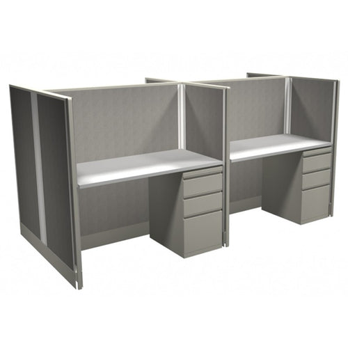 4-Person Webb Desk Pod, 4' x 2', 53" Panels layout