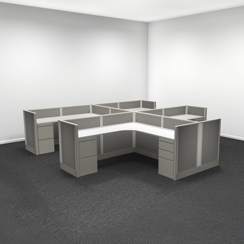 4-Person Webb Cubicles, 6' x 6', 39" Low Panels layout