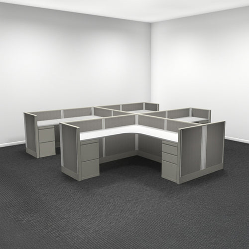4-Person Webb Cubicles, 6' x 6', 39" Low Panels layout