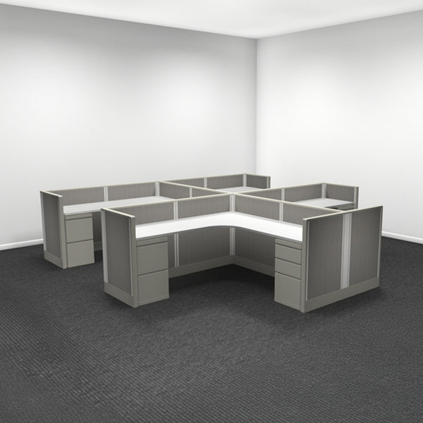 4-Person Webb Cubicles, 6' x 6', 39" Low Panels