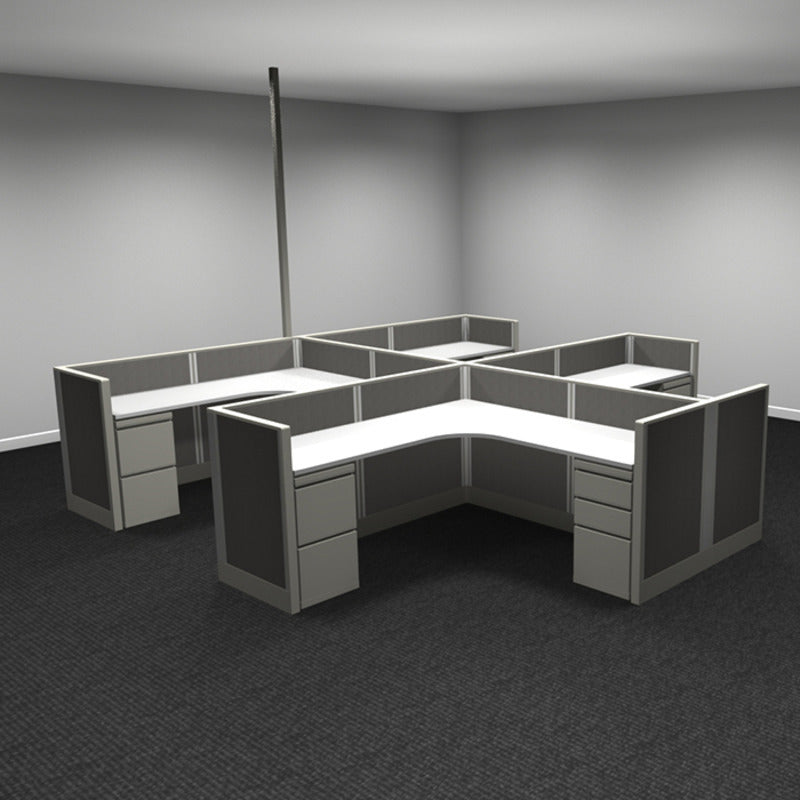 4-Person Webb Cubicles, 6' x 6', 39" Low Panels, with power