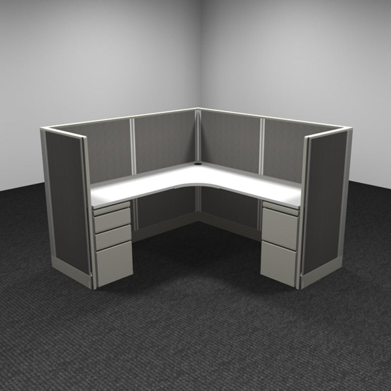 1-Person Webb Cubicle, 6' x 6', 53" Panels, with power