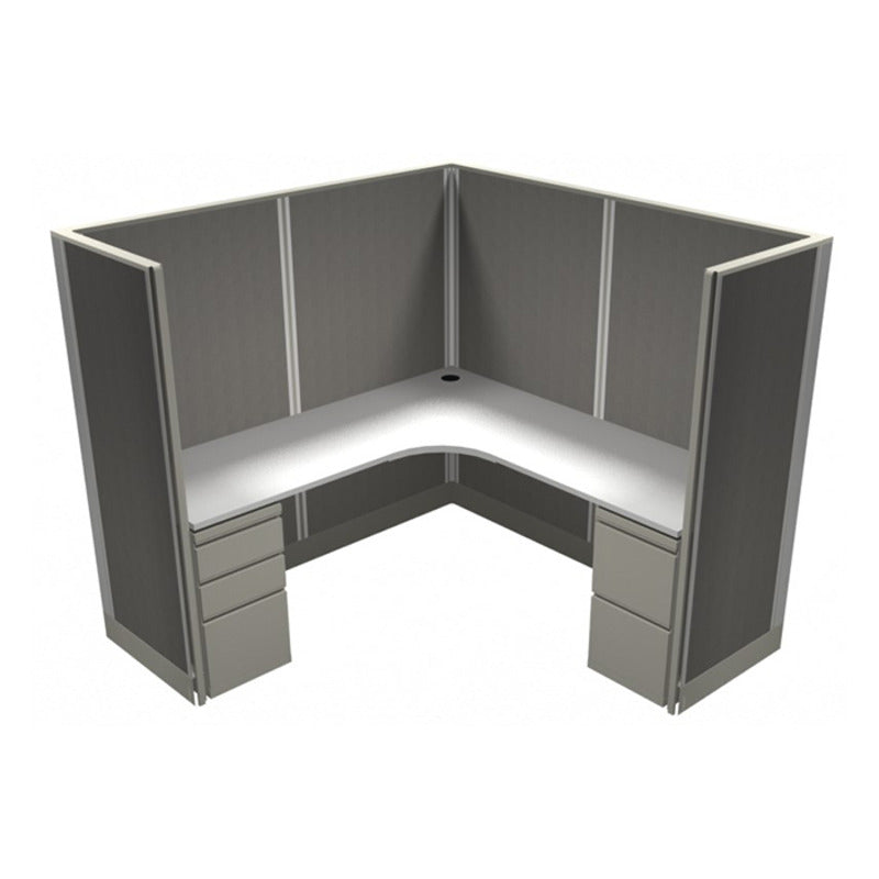 1-Person Webb Cubicle, 6' x 6', 67" Tall Panels layout