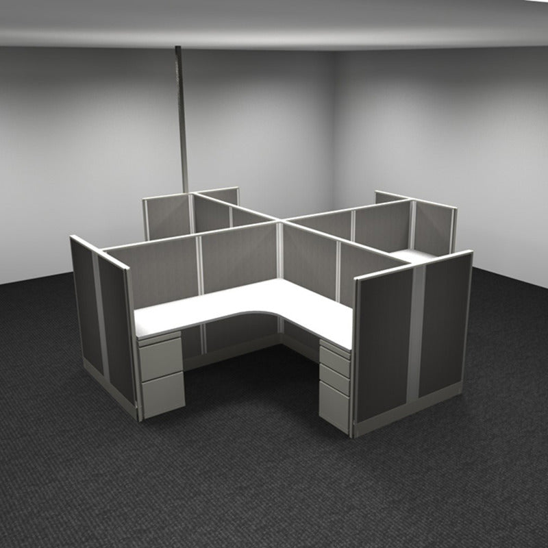 4-Person Webb Cubicles, 6' x 6', 53" Panels, with power