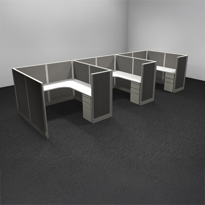 3-Person Webb Cubicles, 6' x 6', 53" Panels, with power