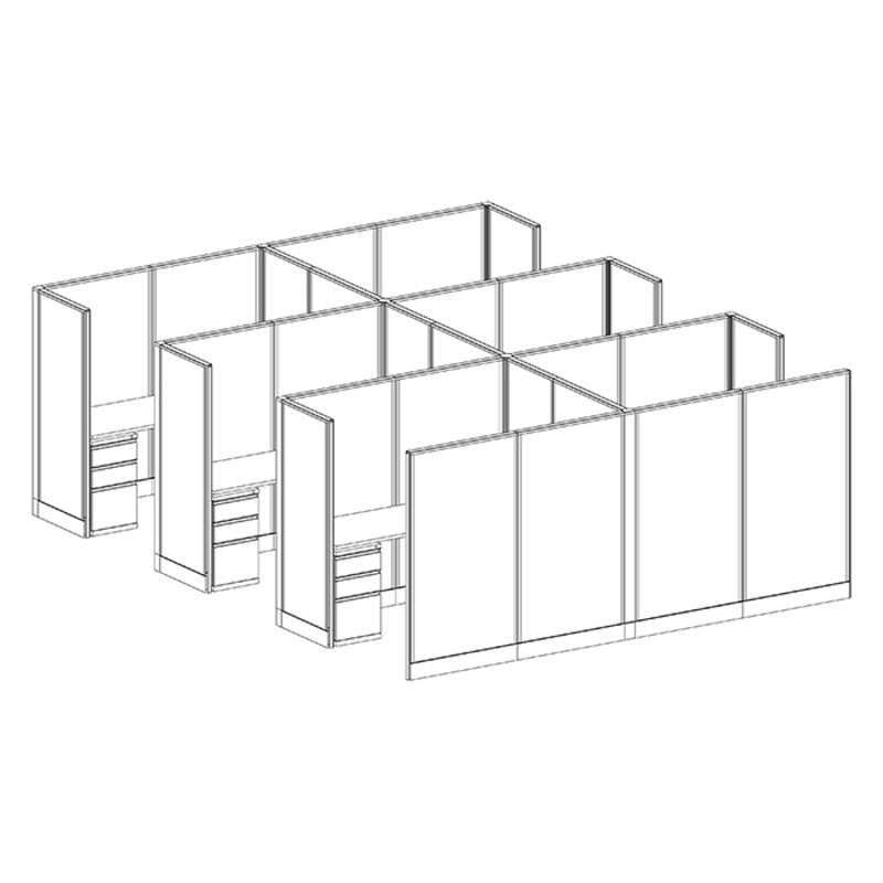 6-Person Webb Cubicles, 5' x 6', 67" Tall Panels layout