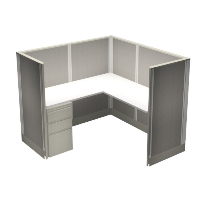 1-Person Webb Cubicle, 5' x 5', 53" Panels layout