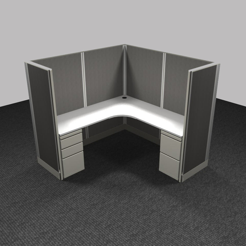 1-Person Webb Cubicle, 6' x 6', 67" Tall Panels, with power