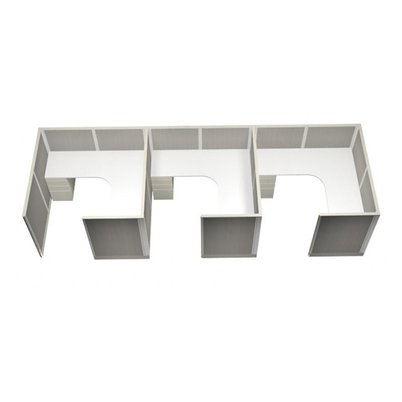 3-Person Webb Cubicles, 6' x 6', 53" Panels layout