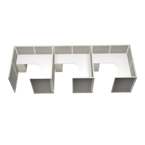 3-Person Webb Cubicles, 6' x 6', 53" Panels layout