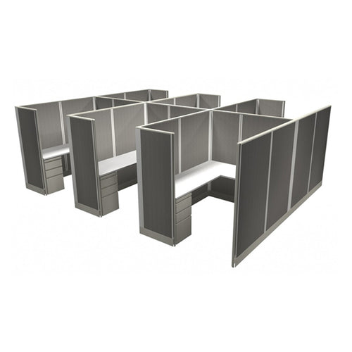 6-Person Webb Cubicles, 5' x 6', 67" Tall Panels layout