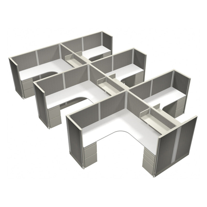 6-Person Webb Cubicles, 6' x 6', 53" Panels layout