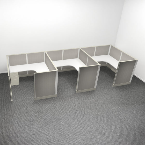 3-Person Webb Cubicles, 6' x 6', 53" Panels
