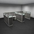 2-Person Webb Cubicles, 8' x 8', 67" Panels with Glass Tops layout