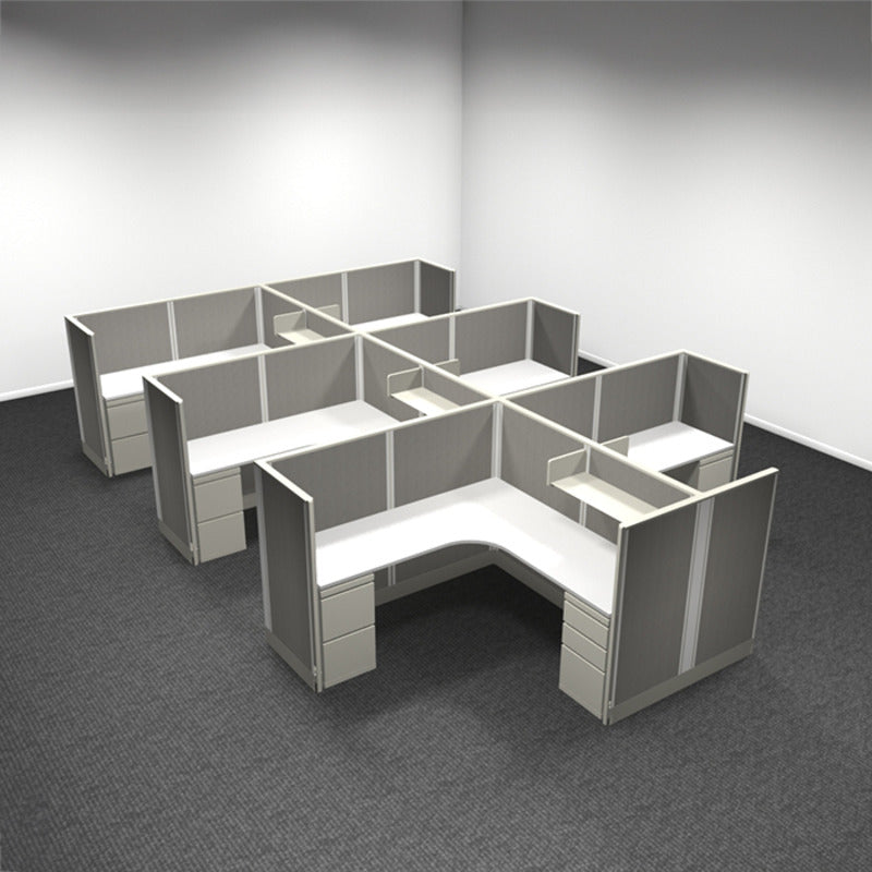 6-Person Webb Cubicles, 6' x 6', 53" Panels layout