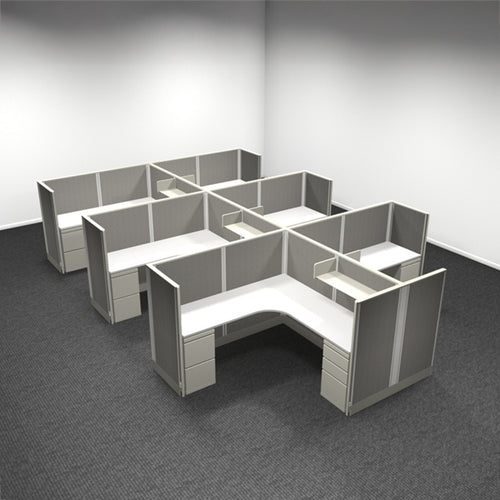 6-Person Webb Cubicles, 6' x 6', 53" Panels layout