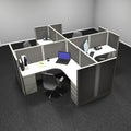 4-Person Webb Cubicles, 6' x 6', 53" Panels layout