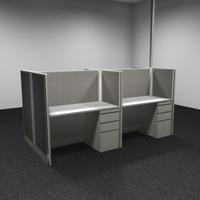 4-Person Webb Desk Pod, 4' x 2', 53" Panels, with power