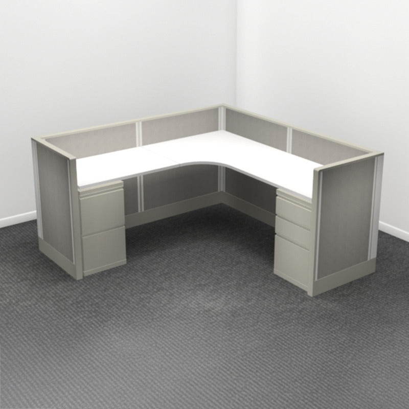 1-Person Webb Cubicle, 6' x 6', 39" Low Panels layout