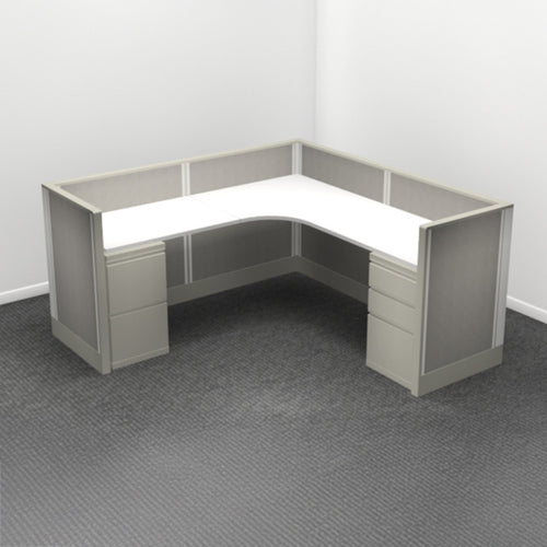 1-Person Webb Cubicle, 6' x 6', 39" Low Panels layout