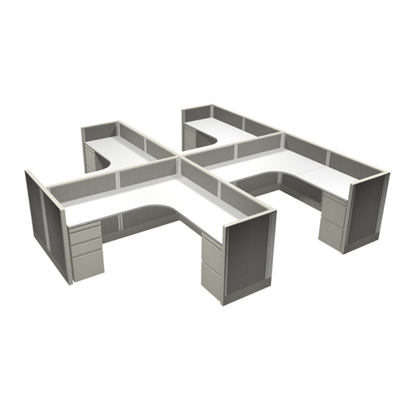 4-Person Webb Cubicles, 6' x 6', 39" Low Panels layout