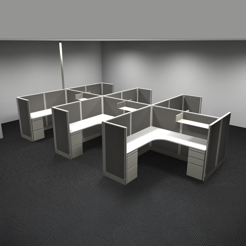 6-Person Webb Cubicles, 6' x 6', 53" Panels, with power