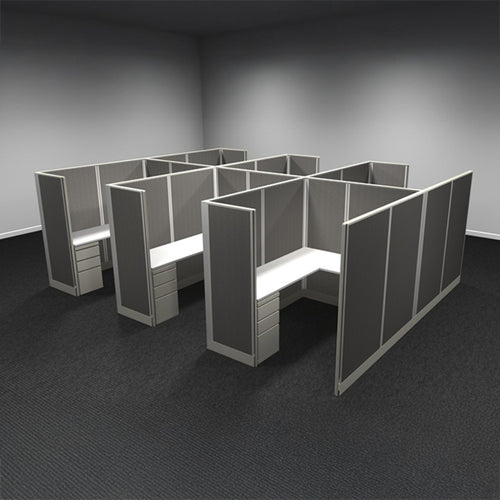6-Person Webb Cubicles, 5' x 6', 67" Tall Panels layout