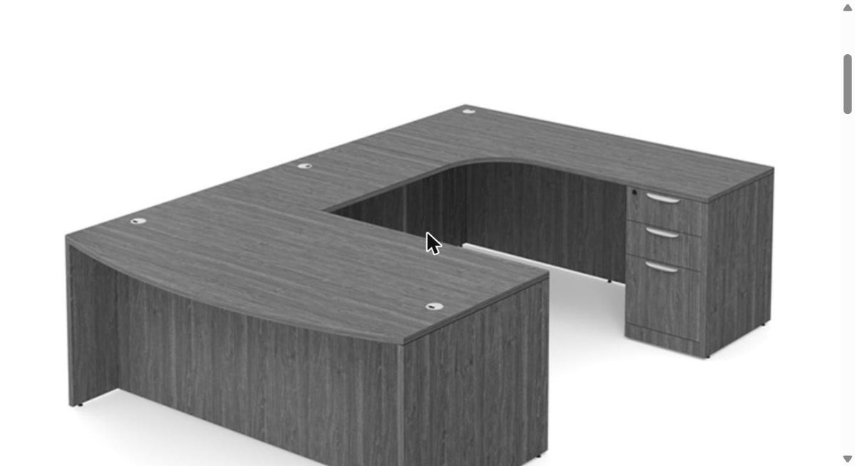 Classic Laminate L-Shape Desk Kit in Newport Gray