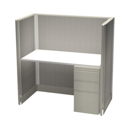 1-Person Webb Desk Station, 4' x 2', 53" Panels layout