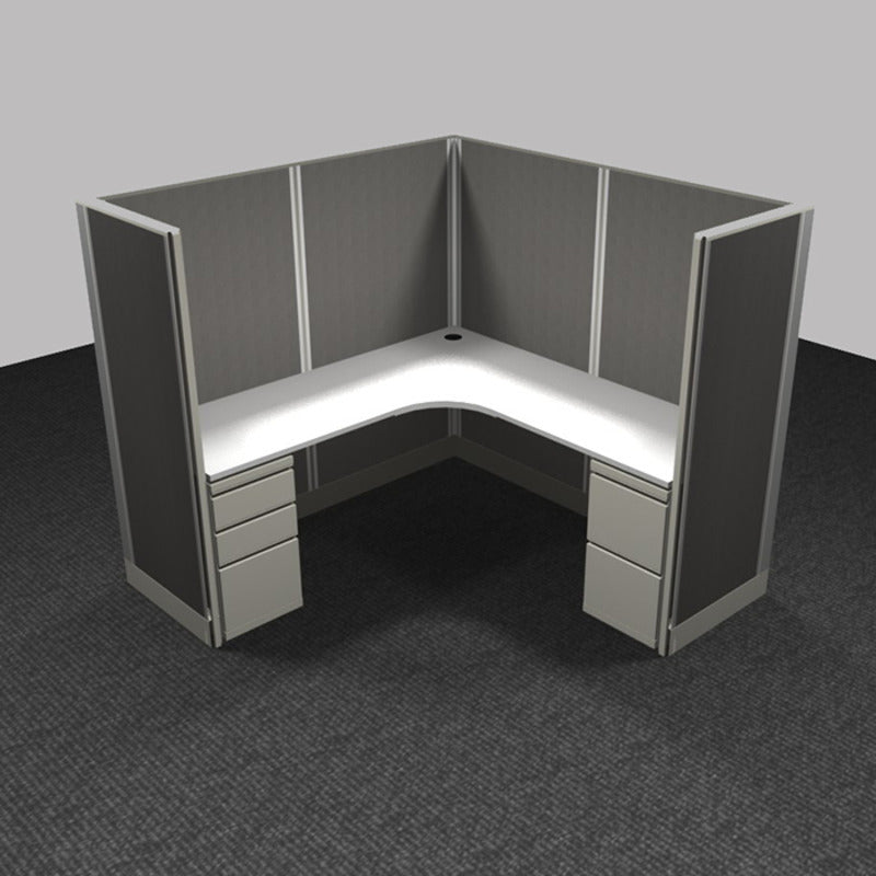 1-Person Webb Cubicle, 6' x 6', 67" Tall Panels layout