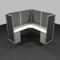 1-Person Webb Cubicle, 6' x 6', 67" Tall Panels layout