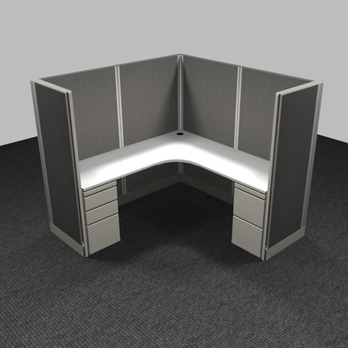 1-Person Webb Cubicle, 6' x 6', 67" Tall Panels layout