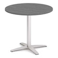 36 round standard height table 4 prong brushed base