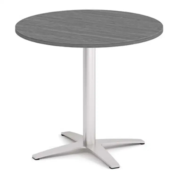 36 round standard height table 4 prong brushed base