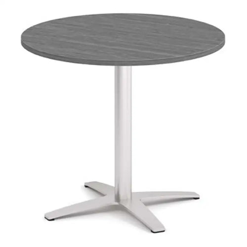 36 round standard height table 4 prong brushed base