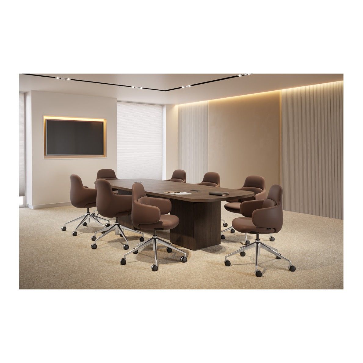 Arena Conference Table with Cube Base