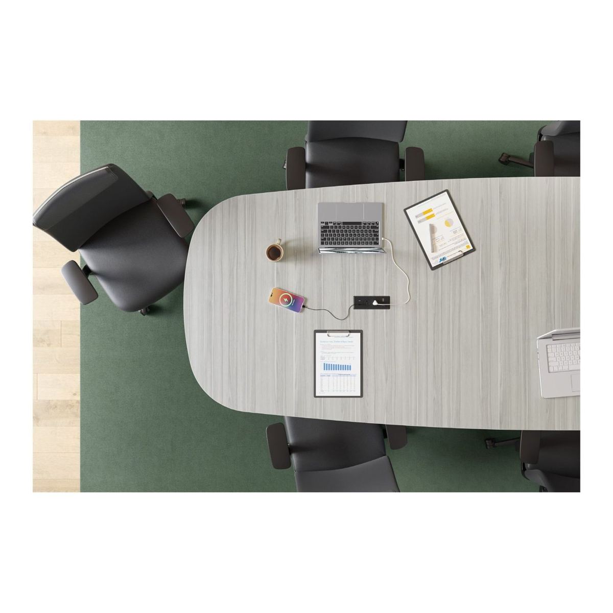 Arena Conference Table with Metal VA Legs